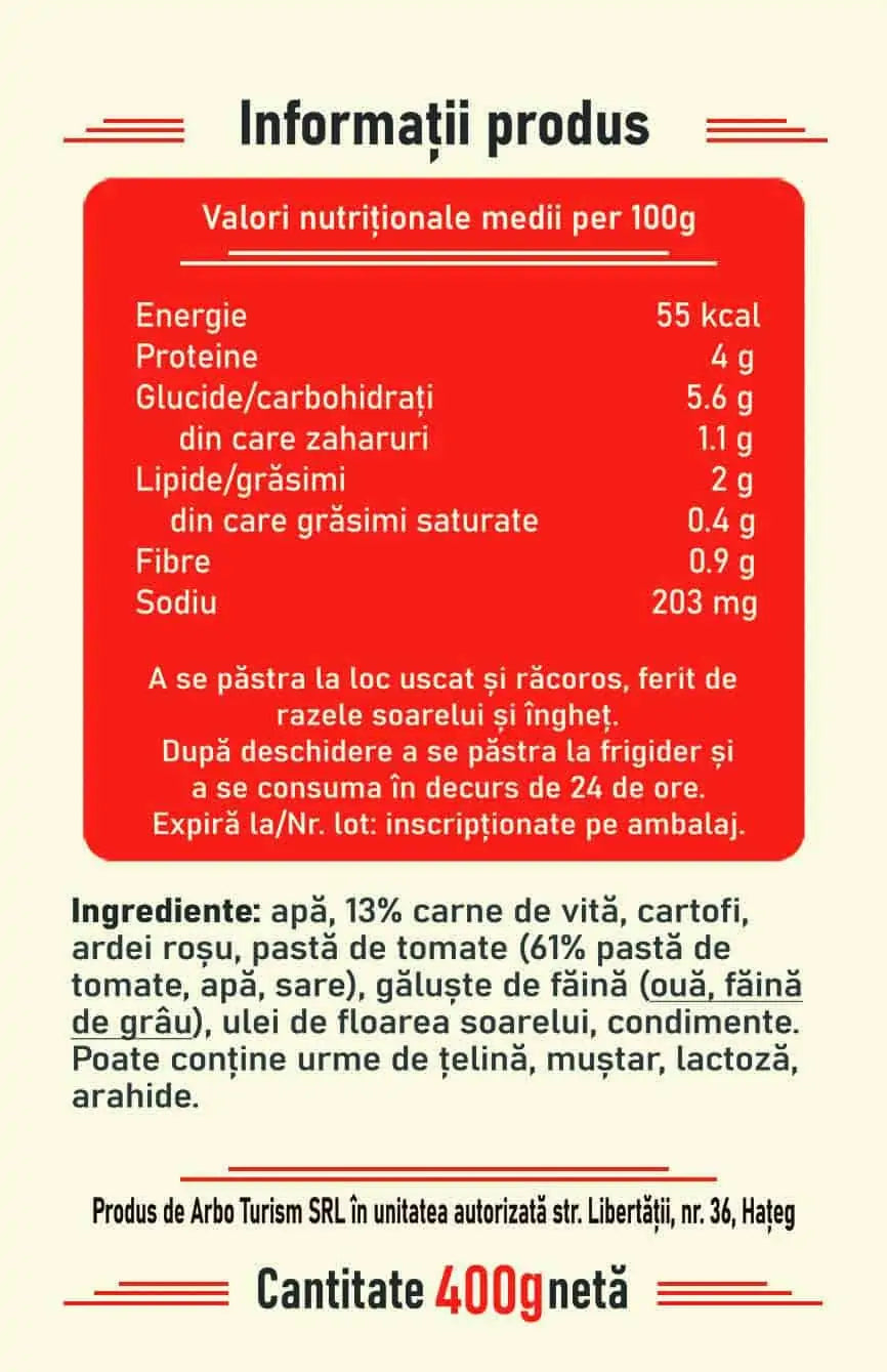 Supa gulas austriacă (400 g)